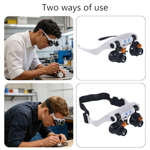 Lunettes loupes rechargeables LED à grossissement multiple pour réparation de précision