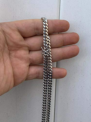 Harlembling Real Solid 925 Sterling Silver Miami Cuban Chain - Heavy Men's 6Mm Box Lock Cuban Chain - 18-30" Made In Italy (20) #TOP6