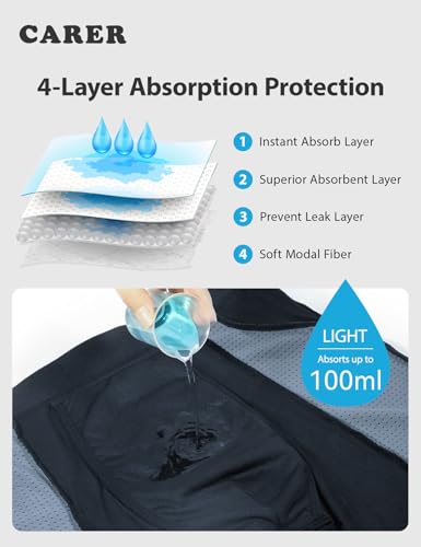 Carer Pack Da 2 Boxer Per Incontinenza In Bambù Leggeri E Traspiranti, Biancheria Intima Per Incontinenza Con Cuscinetto Assorbente Da 100 Ml Progettati Per Perdite Urinarie Blu Taglia Xxl - 3