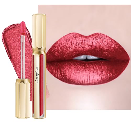 Image of Depuplum Red Lipsticks for Women Metallic Glitter Lipstick Long Lasting