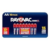 RAYOVAC AA 16-Pack FUSION Preumium Alkaline Batteries, 815-16LTFUSK