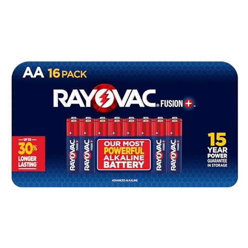 Rayovac Fusion AA Batteries (16 Pack), Double A Alkaline Batteries