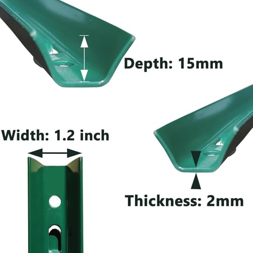 ARIFARO Zaunpfosten 122cm Robuste Metallpfosten, Packung mit 10, Kein Graben Garten U-Pfosten für Drahtzaun Stahlpfosten für Hof, Outdoor-Draht