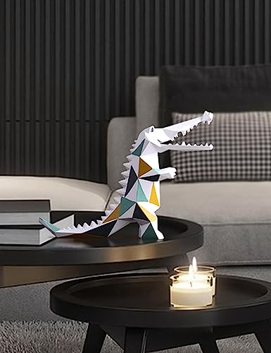 Estatua geométrica de cocodrilo moderno para decoración miniatura 2
