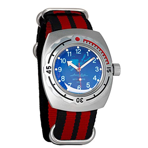 Vostok Amphibian �������� �����Y �r���v �������� �~���^���[ �_�C�o�[ Amphibia �P�[�X �r���v #090656 �X�L���[�o �f���[�h �u���[�_�C����, �u���b�N+���b�h, ���������B