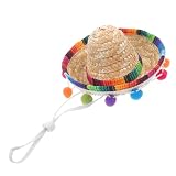 Healeved Cappello Messicano per Festa in Stile Unico Cinturino, Materiale di Paglia e Poliestere, Traspirante e Confortevole, per Carnevale e Party