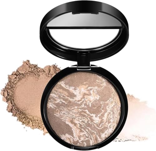 Image of Colour Correcting Powder Foundation, Baked Foundation for Mature Skin, Foundations Full Coverage, Lightweight and Breathable, Long Lasting 24h Wear, Oil Control Smooth Makeup (05# Tan)