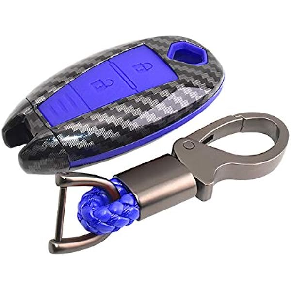 ontto Smart etui na kluczyki samochodowe do Suzuki Swift Vitara SX4 Baleno Kizashi 3 przyciski etui na klucze z tworzywa sztucznego TPU Keyless skrzynka na klucze ochrona kluczy włókno węglowe niebieskie