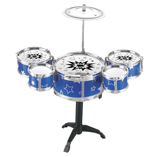 Image of ECOMISTIQChild Jazz Drum Set Preschool Learning Toy Mini Drum Set for Boys Kids Gifts Blue