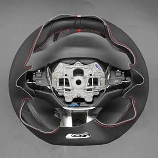 MEWANT Car Steering Wheel Covers for Peugeot 208 (GTi/GT Line) / 308 (GT/GTi/GT Line) / 308 SW (GT/GT Line) / 2008 (GT Line) Microfiber Leather Car Steering Wheel Wrap