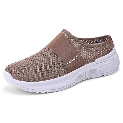 Slip on Walking Shoes Women Lightweight Breathable Mesh Soft Orthopedic Shoes Casual Non Slip Tennis Running Sneakers