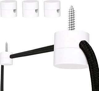 Zevnico 3 Pack Swag Hook for Ceiling Hanging Light, Ceiling Hooks for Hanging Lights, White Pendant Light Hanging Hook, DIY Lamp Hanging Electric Wire Cable Cord Chandelier Fixture Hardware Wall Hook