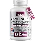 Resveratrol Trans 165 mg Puro Nutrition + Coenzima Q10, Ácido Hialurônico
