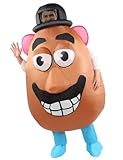 Halloween Potato Inflatable Costume Adult Cosplay Blow up Costume Outfit Full Body for Christmas Birthday Party