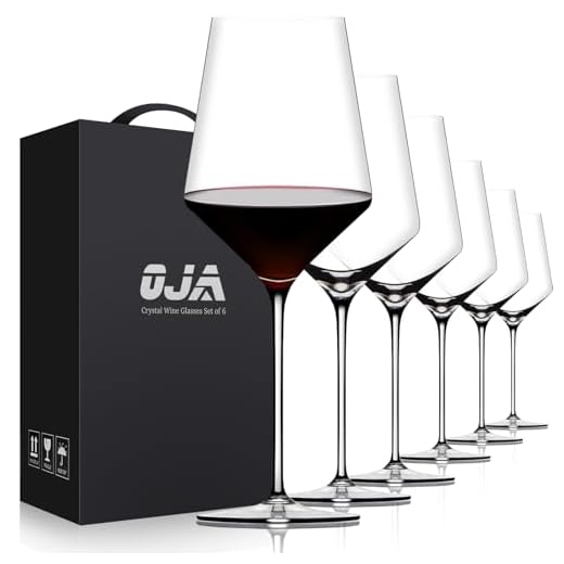 OJA Hand Blown Crystal Red Wine Glasses
