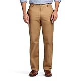 IZOD Men's American Chino (Inert Flat-Front or Pleated) Classic-Fit Pants, English Khaki, 36W x 32L