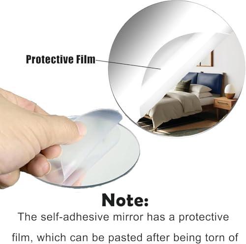 Image of NEILL Acrylic Silver Mirror, 6 inches Round (Pack of 4 Pcs), Frameless Silver Round Wall Mirror for Bathroom, Entryway, Bedroom, Wedding Table Centerpiece, (Thickness - 2 mm)