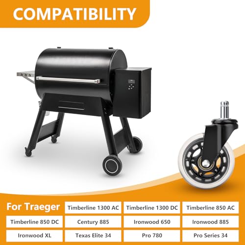 Image of HDW302 3 inch Swivel Caster Wheel with Brake for Traeger Pellet Grills