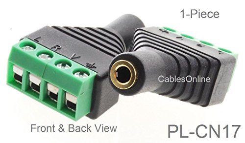 CablesOnline Jack 3.5mm Stereo TRRS Hembra a Terminal AV miniatura 2