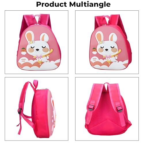 Image of Bembika School Bag The Perfect Children Backpack and School Bags for Kids Compact Stylish Backpack for Kids Kindergarten Backpack and Travel Backpack- (Rabbit|Pink)