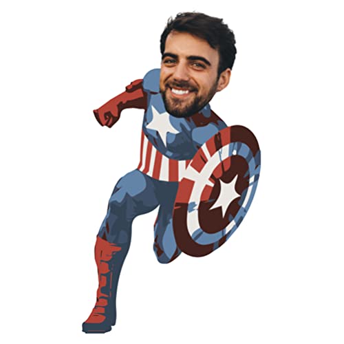 LolaPix Cojin Personalizado con Foto. Muñecos Capitan Americano. Peluches Personalizados. Regalos Originales. Cojín con Forma. Almohada 3D. con Relleno. Varios Tamaños