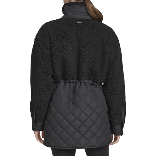 Andrew Marc Women's Mixed Media Tunic Length Faux Sherpa Jacket4