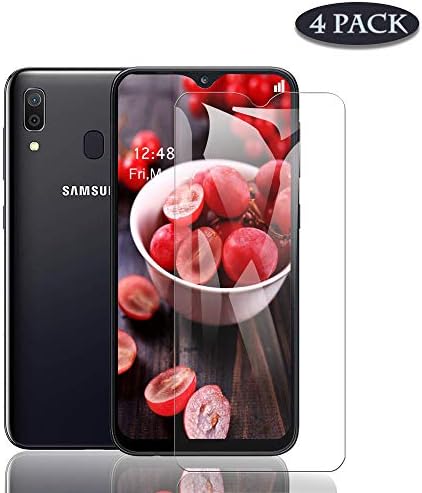 HSWAI(4-Pack) Samsung Galaxy A10/M10 Tempered-Glass Screen Protector, Bubble Free, Fingerprint, Scratch, and Force-Resistant,Case-Friendly Screen Protector for Samsung Galaxy A30/A50