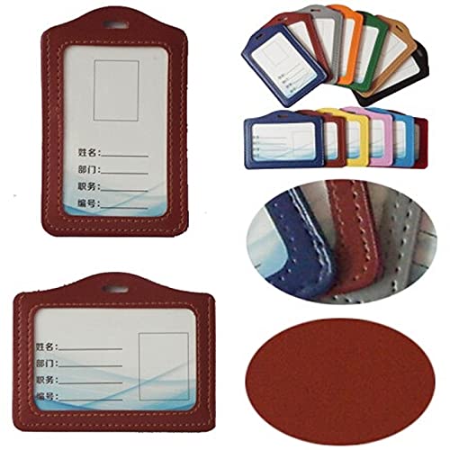 Cordón de insignia, tarjetero para cordón, 20 piezas fundas de identificación Pu protección autobús tarjetero papelería escuela cordón portátil fundas de tarjeta de identificación regalo Simple