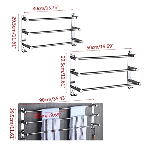 Toallero ajustable de acero inoxidable con tres niveles de diseño extensible para pared 3