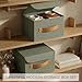 Decorative Linen Storage Boxes with Lids - Spacious Set of 2 Organizer Bins for Your Home Decor - The Perfect Small Container to Safely Store Photos, Documents and Memory Box Keepsakes in Style