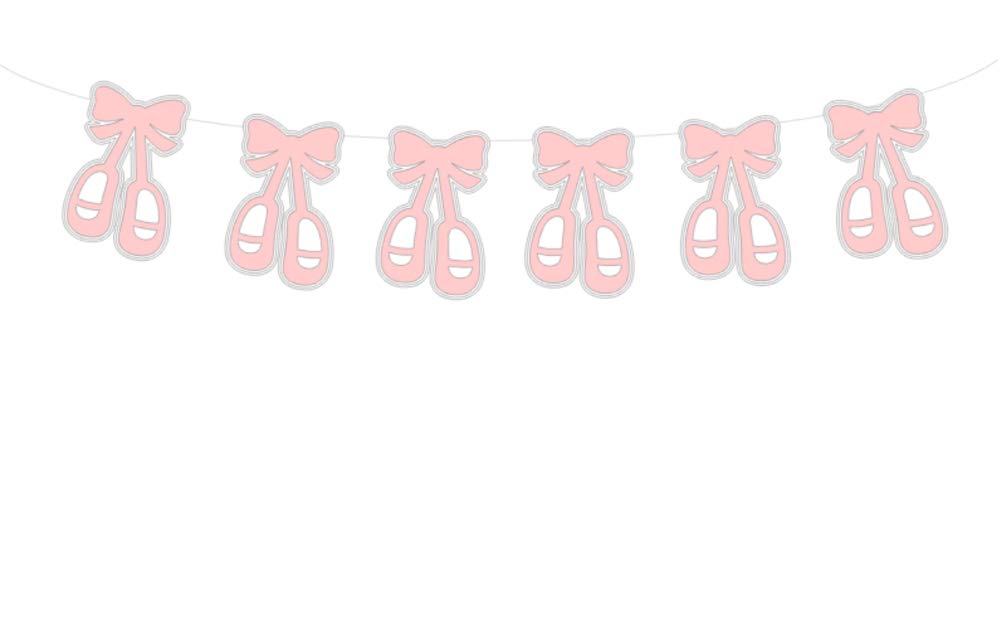 Crafty Cue 5" Tall Ballet Slipper Garland, Ballet Garland, Ballet Slipper Banner, Ballet Banner, Ballerina Birthday, Ballet Party Decorations
