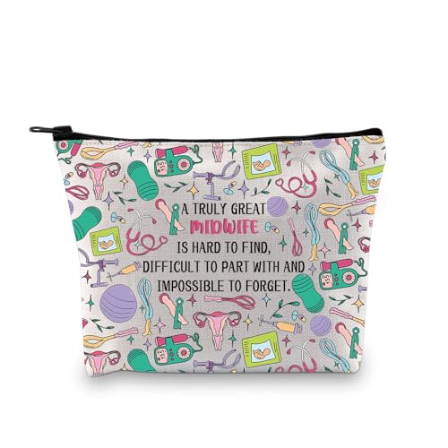 PLITI Borsa per il trucco da ostetrica certificata per infermiera ostetrica regalo ginecologo Un vero grande ostetrica è difficile da trovare, Grande ostetrica Bagu, alla moda