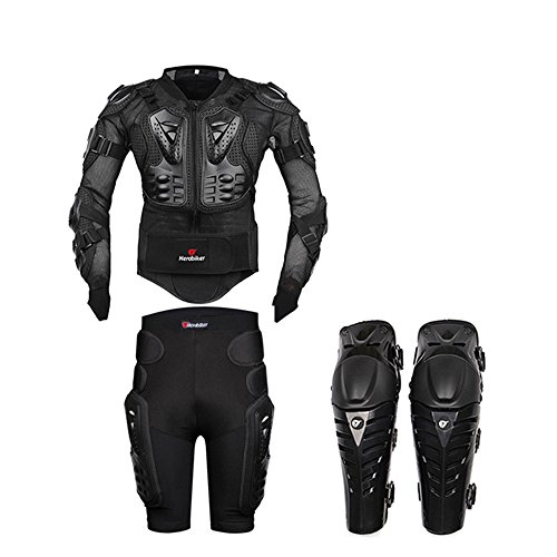 Hrobiker MC1010 Veste de protection motocross, moto + pantalon court + Protections genoux