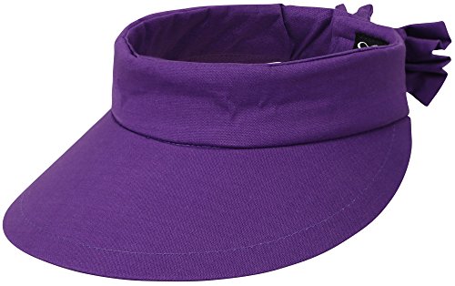 Simplicity UPF 50+ UV Protection Wide Brim Beach Sun Visor Hat for Women,Purple