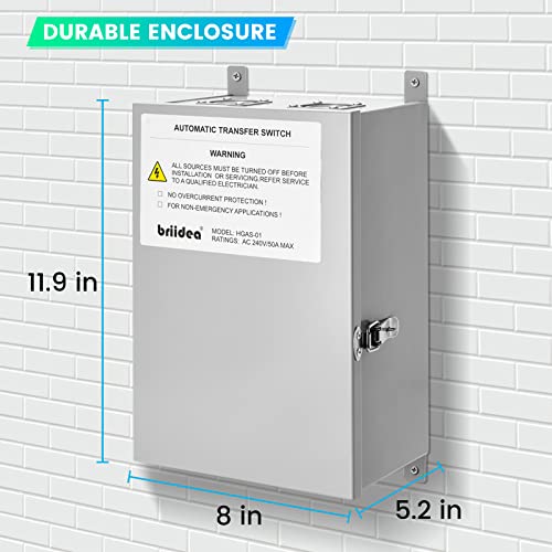 Rv Transfer Switch, Briidea Automatic Transfer Switch 50 Amp Applied To Rv, Speedboats, 240 Vac #TOP4