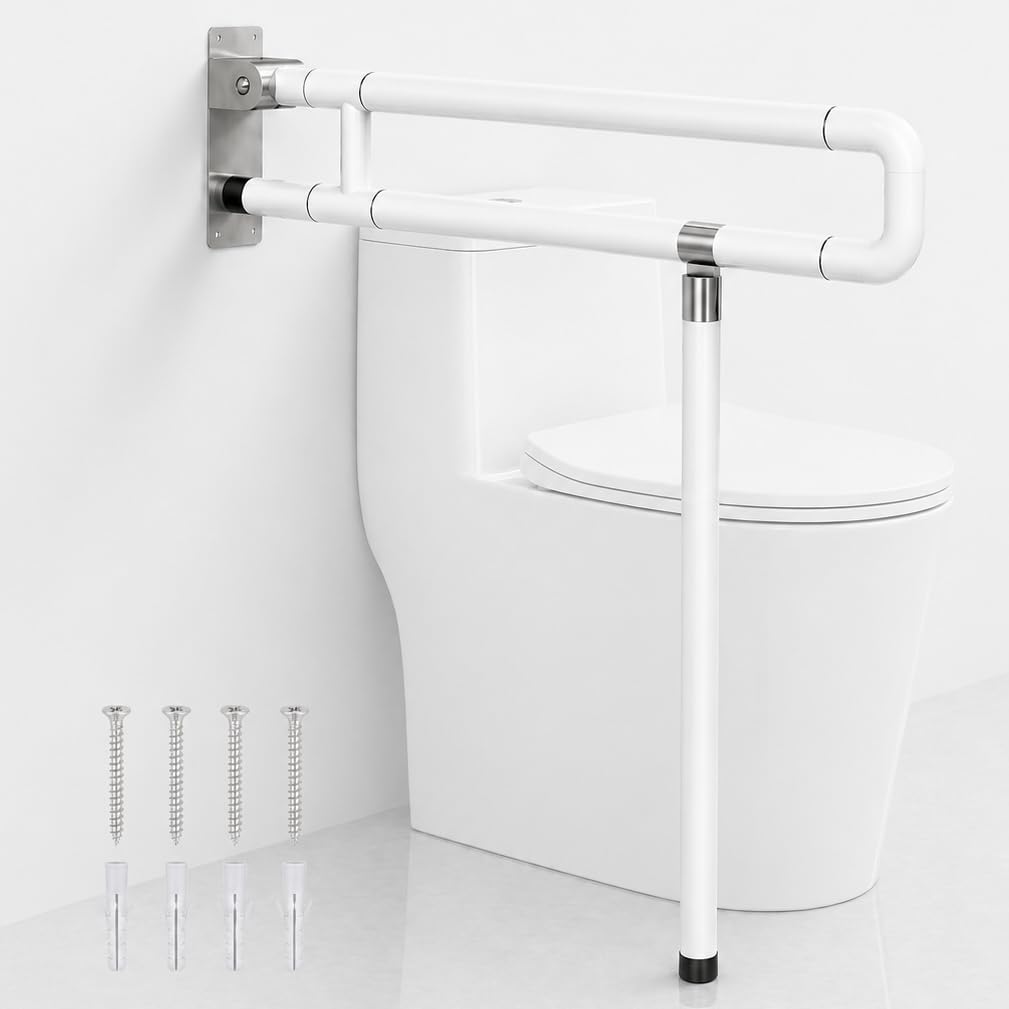 Maniglione Bagno Disabili, Maniglia Doccia Anziani, Maniglione Pieghevole Antiscivolo in Acciaio Inox, Per Anziani, Disabili, Incinte, Supporta 350KG
