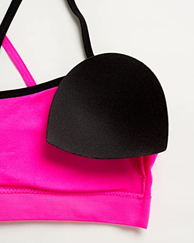 Reebok Girls' Bralette - Seamless Racerback Crop Cami Bralette with Removable Pads (2 Pack), Size M