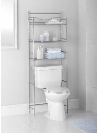 3-Shelf Bathroom Space Saver with Easily Handles, Satin Nickel Finish