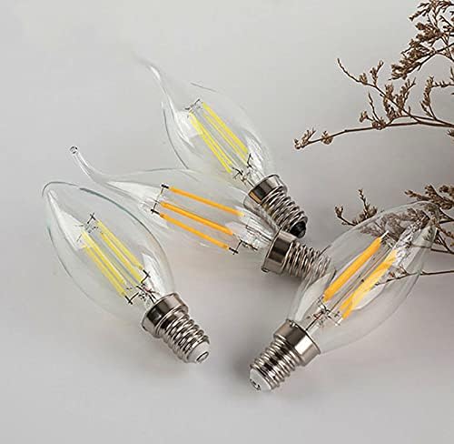 ZYUJIA E14 LED Candle Bulbs C35 Small Screw Candelabra LED Light Bulbs Not Dimmable Warm White 2700K 6W Filament Bulb (Equivalent to 60W) 10 Packs - Image 3
