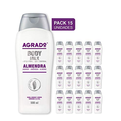Body Milk Almendra Loción Hidrante Corporal Agrado 500 ml - Pack de 15 unidades