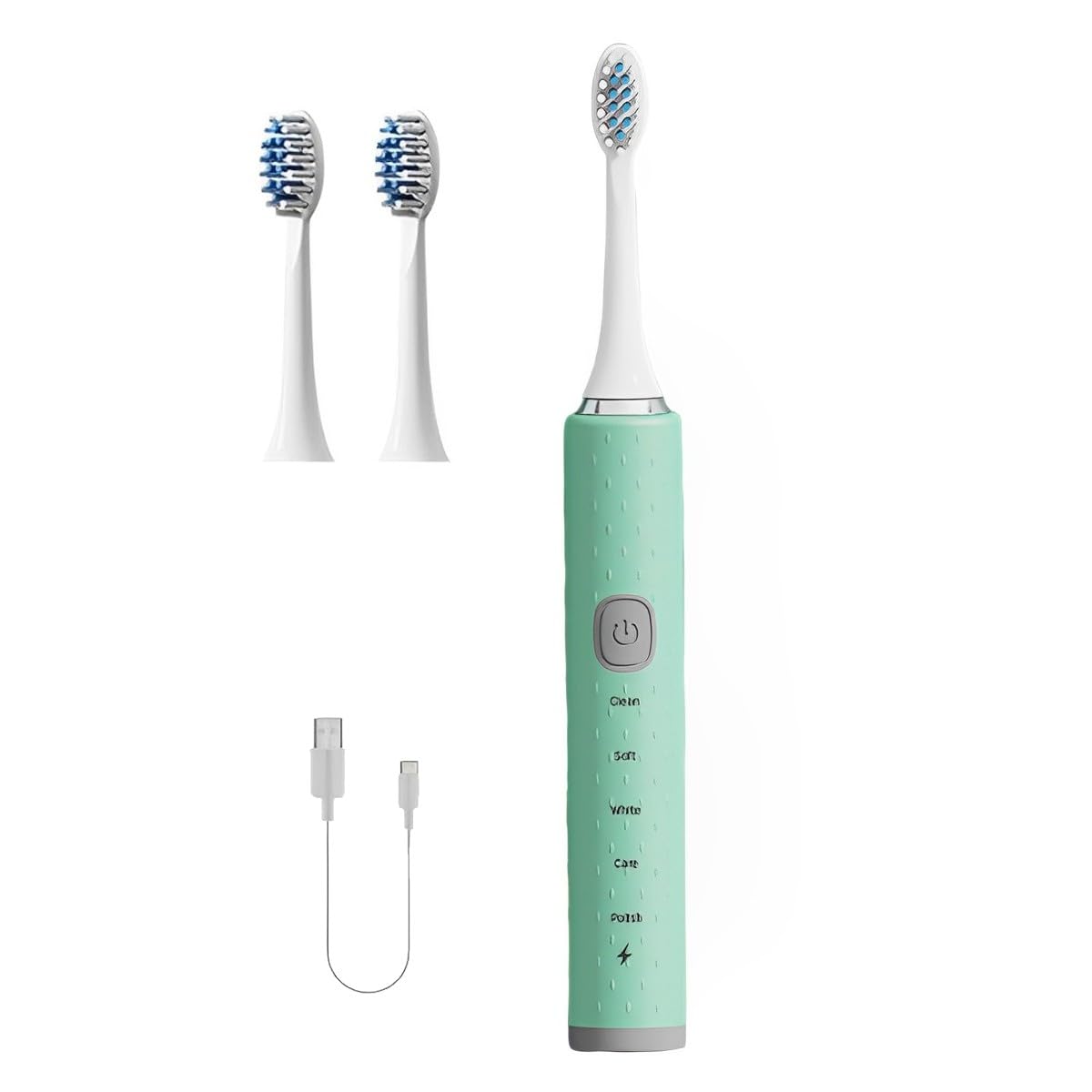 TLISMI USB Rechargeable Soft Bristle Battery Powered Sonic Technology Electric Toothbrush with 2 Extra Interchangeable Brush Head & 5 Vibrating Cleaning & Brushing Modes for Adults (Pack of 1)