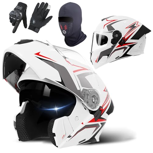 Casco integral de motocicleta modular ECE 22.06 con doble visera para hombre y mujer