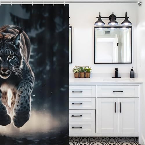 Rideau de douche imperméable Lynx en polyester tissu lavable - 168x183 cm - 5
