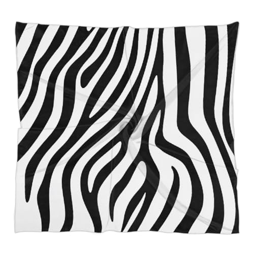 Women's Square Silk Scarf Bandana - 23.6x23.6 Inch Head Scarf, Polyester with White Daisy Print