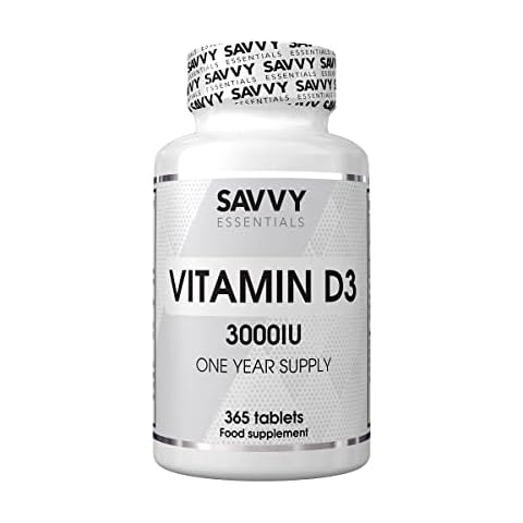Savvy Essentials | High Strength Vitamin D3 3000iu | Full 1 Year Supply | 365 Tablets (365 Servings) Cover
