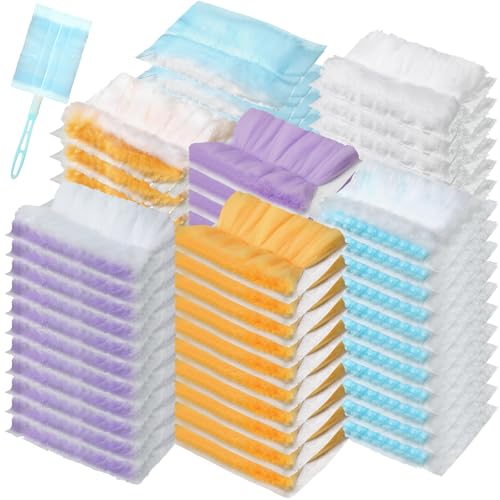 Image of Mimorou 200 Pcs Disposable Dusters Refills Bulk Heavy Duty 180 Multi Surface Replacement Dusters for Cleaning Ceiling Fan with Microfibers Unscented (Bright Colors)