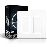 MOES Zigbee Smart Switch 2 Gang, No Neutral Wire Required, Inteligente Single Pole Light Switches, Compatible with Alexa Google Assistant, Remote Control, Require MOES Zigbee Hub