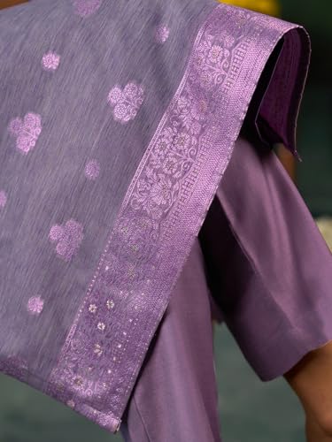 Image of Shaily Premium Silk Blend Woven Design Readymade Kurta with Pants and Dupatta Set | Ethnic Set | 3-Piece Suit Set | Haldi and Wedding Suit Set for Women
