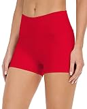 ATHVOTAR High Waisted Spandex Shorts for Women, Booty Workout Yoga Biker Shorts (3" Red,M)
