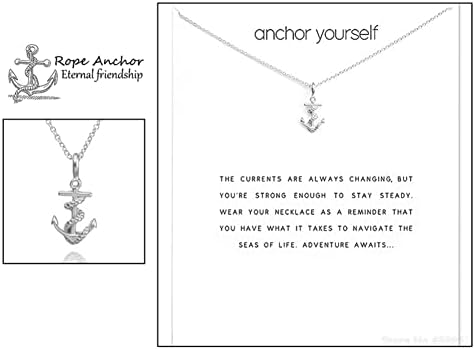ZYAWP Message Card Lotus Flower Pendant Necklace Silver Friendship Sisters Sun Good Luck Crane Pendant Y Chain Necklace for Women and Girl Gift